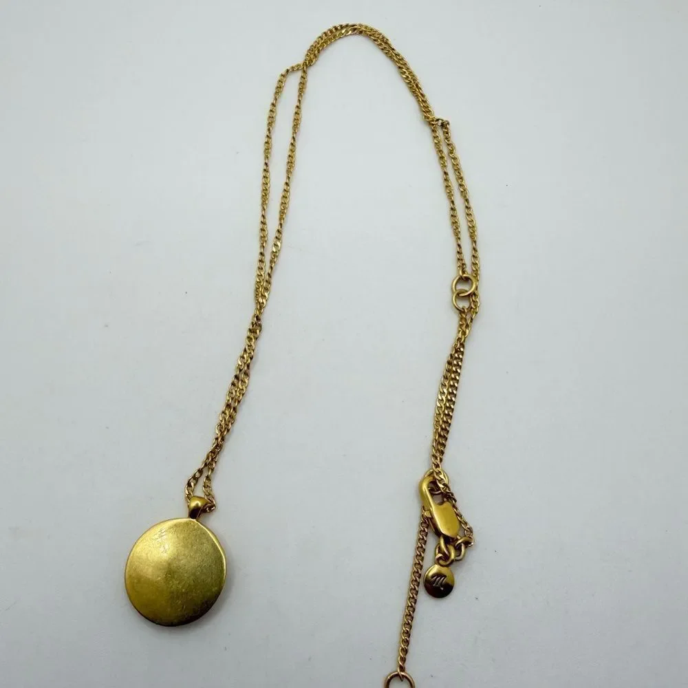 19" Madewell gold tone metal "coin" pendant necklace! - Picture 5 of 13